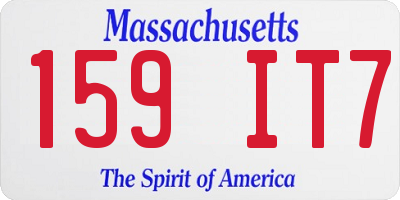 MA license plate 159IT7