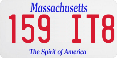 MA license plate 159IT8