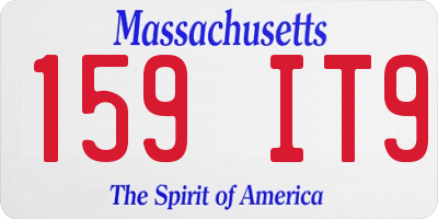 MA license plate 159IT9