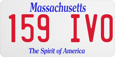 MA license plate 159IV0