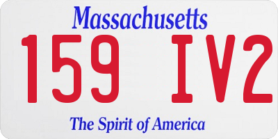 MA license plate 159IV2