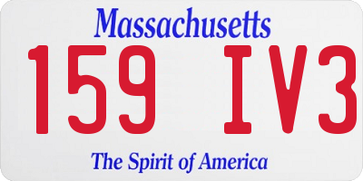 MA license plate 159IV3