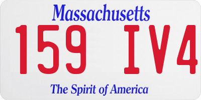 MA license plate 159IV4