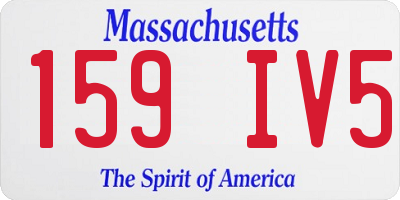 MA license plate 159IV5