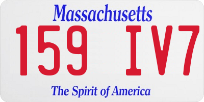 MA license plate 159IV7