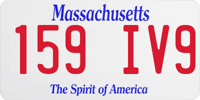 MA license plate 159IV9