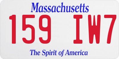 MA license plate 159IW7