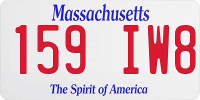 MA license plate 159IW8