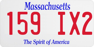 MA license plate 159IX2