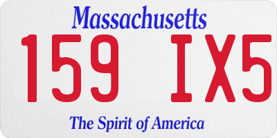 MA license plate 159IX5