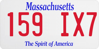MA license plate 159IX7