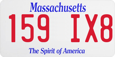 MA license plate 159IX8