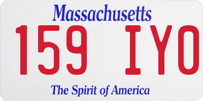 MA license plate 159IY0