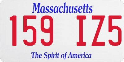 MA license plate 159IZ5
