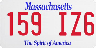 MA license plate 159IZ6
