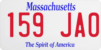MA license plate 159JA0
