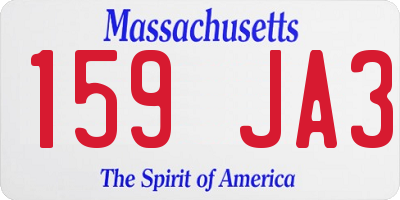 MA license plate 159JA3
