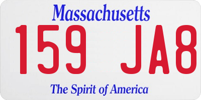 MA license plate 159JA8