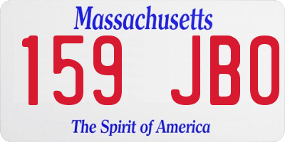 MA license plate 159JB0