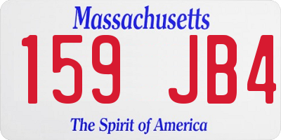 MA license plate 159JB4