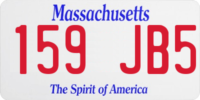MA license plate 159JB5