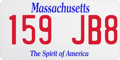 MA license plate 159JB8