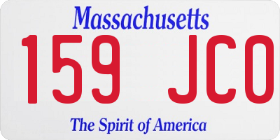 MA license plate 159JC0