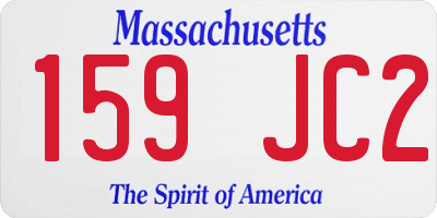 MA license plate 159JC2