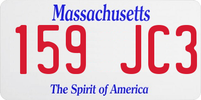MA license plate 159JC3