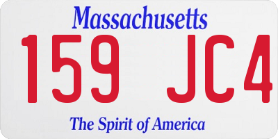 MA license plate 159JC4