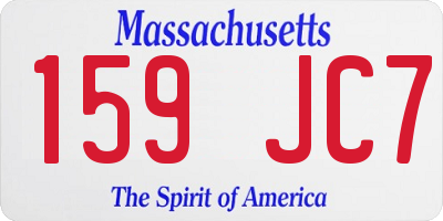 MA license plate 159JC7