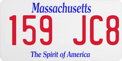 MA license plate 159JC8
