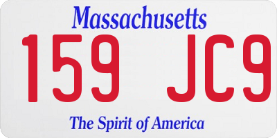MA license plate 159JC9