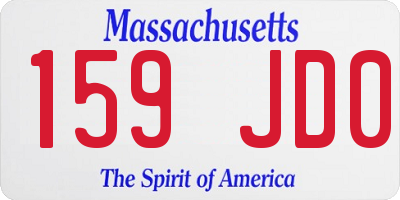 MA license plate 159JD0