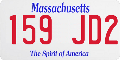 MA license plate 159JD2