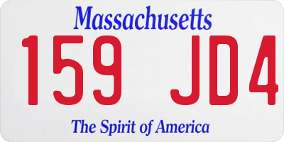 MA license plate 159JD4