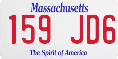 MA license plate 159JD6
