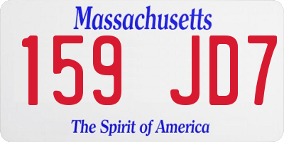 MA license plate 159JD7