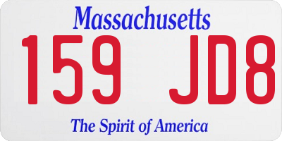 MA license plate 159JD8