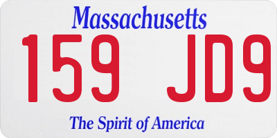 MA license plate 159JD9