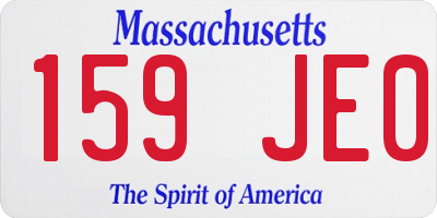 MA license plate 159JE0
