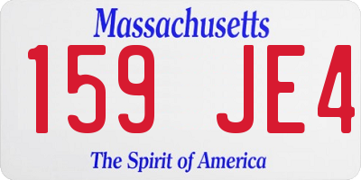 MA license plate 159JE4