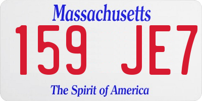 MA license plate 159JE7