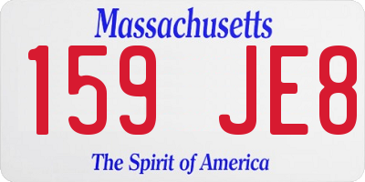 MA license plate 159JE8
