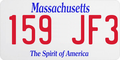 MA license plate 159JF3