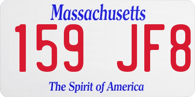 MA license plate 159JF8