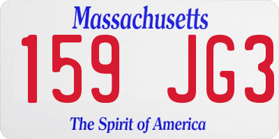 MA license plate 159JG3