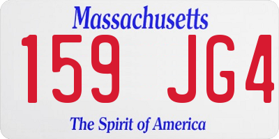 MA license plate 159JG4