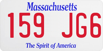 MA license plate 159JG6