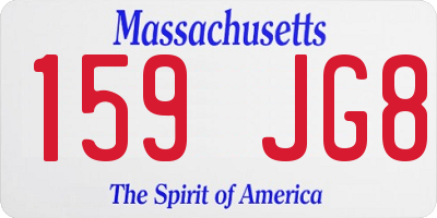 MA license plate 159JG8